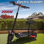 2000W Electric Scooter with Seat 70KM/H 50KM Range Off-Road 11" Tyre