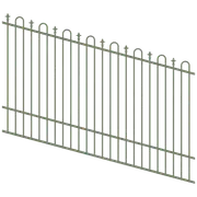 ProtectorAl 1201 - 2400 x 1500mm Pale Eucalypt Raked Up to 15º Loop And Spear Top Pool Fence Panel