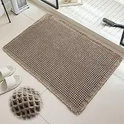 Waffle Bath Mat, Upgraded Waffle Runner Rug, Boho Bathroom Rug, Non Slip - Super Absorbent - Machine Washable - Ultra Soft, for Hallway Bedroom Bathroom Laundry Room (Brown,1.67×2.65 FT)