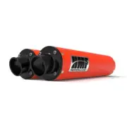 HMF Performance Can-Am Red Dual Slip On Exhaust Black End Cap Renegade 1000