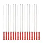 16pcs Kebob Skewers 40cmx5.92mmx1.66mm Flat Sticks with Plastic Red Grip Handle