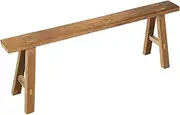 Threehoney 55 Vintage Bench Weathered Natural Wood Bench Rustic Farmhouse Skinny Wooden Bench Narrow Retro Antique Bench with Grain for Entryway End of Bed Indoor