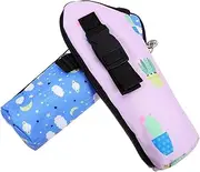 Hoement 2pcs Baby Bottle Bags Insulated Travel Milk Bottle Carrier Bag Set for Outdoor Activities