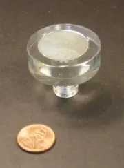 CREATIVE BATH #702 CABINET KNOB, CLEAR LUCITE WITH CHROME INSERT,1-1/2" DIAMETER