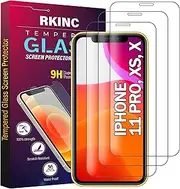 Screen Protector [3-Pack] for iPhone 11 Pro/iPhone XS/iPhone X 5.8-Inch, RKINC Tempered Glass Film Screen Protector, 0.33mm [LifetimeWarranty][Anti-Scratch][Anti-Shatter][Bubble-Free]