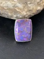 Purple Mohave Turquoise Navajo Sterling Silver Ring Size 8 Adjustable 11601