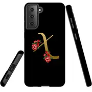 For Samsung Galaxy S22+ Plus Case, Armour Cover, Embellished Letter X