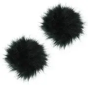 Ipetboom 2pcs Faux Fur Pom Poms for Hats Fluffy Soft Imitation Fur Balls DIY Accessories for Hats Fashionable and Realistic Texture for Stylish Pendants