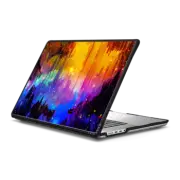 MacBook Pro 16-inch (M1 - M4) Impact Case CASTLES IN THE MIST - Bold Jewel Tone Magical Fantasy Sci-Fi Abstract Acrylic Painting Whimsical Blue Orange Pink Black Sparkle Space Galaxy Mountains Landscape Fine Art