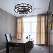 20 In Caged LED Ceiling Fan Light Bedroom Living Room Pendant Fan Lamp Dimmable