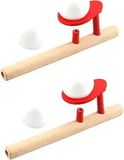 2 Sets Suspension Ball Blowing Machine Blowing Toys Game Consoles Ball Balance Blowing Blowing Whistles Balls Toys Game Table Video Game Emulator Console Wooden Child Cup