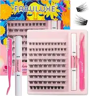 Cluster Lashes Kit,108 Lash Clusters, Bond and Seal, Lash Extentions, Eyelash Glue, DIY Soft Individual Lash, Strong Hold, Easy Application, Long Lasting