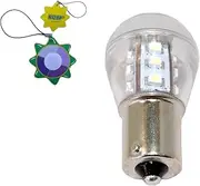 HQRP Waterproof BA15s Single Contact 15 LEDs Bulb for AD2062R John Deere Tractor Warning Flasher Replacement 6300-7000 Cool White S8 SMD3528 1.6W 150 Lumen+ HQRP UV Meter