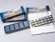 Professional Watercolour paint set ROSA Gallery LANDSCAPE, metal case , 21 pans