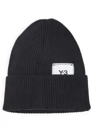 ADIDAS Y-3 YOHJI YAMAMOTO CL WOOL UNISEX BEANIE HAT BLACK WITH LOGO BRAND NEW