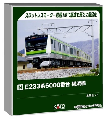 KATO N Gauge JR E233-6000 Yokohama Line 8-Car Train Set LED Lights Model 34608