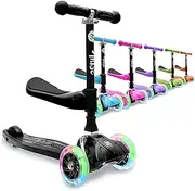 3StyleScooters RGS-0 Scooter for Kids Age 2-6 | 3 Wheel Kick Scooter With Seat for Toddlers | Lean to Steer | Light up Wheels | Adjustable Height | Lightweight & Foldable Childrens Push Scooter