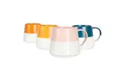 Nicola Spring 4pc Dipped Flecked Stoneware Belly Mugs Set - 370ml - Multicoloured