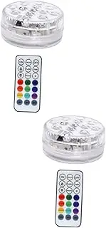 Happyyami 2 Sets LED Diving Light Tea Lights Solar Waterproof Lights LED Pool Light Rechargeable Underwater Above Ground Pool Lights Outdoor Torch Submersible LED Lights Plastic White