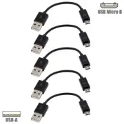 5x 8" inch USB2.0 A type Male to Micro B USB-Male Adapter Cable PC to Phone
