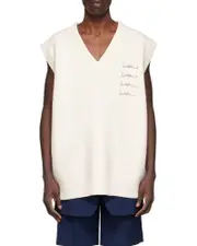 We11done V-Neck Sleeveless Vest S,M White