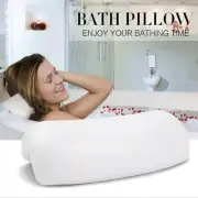 PU Bath Pillow Bathtub Spa Head Rest Neck Support Back Comfort Tub Holder White_