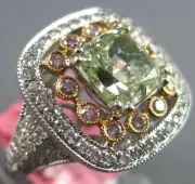 2.50 Ct Cushion Cut Simulated Green Peridot Band Ring 14K White Gold Plated