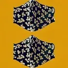 TWO Tory Burch Face Masks, Gold Leaf Black Print Design, Adjustable/Reusable NEW