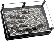 3D Pin Art Board Toy - Classic Desktop Novelty Sculpture Pin Art Sensory Toy- 3D Clone Pin Art Toy Hand Mold Metal Board Handprint Toy Pin Art Fidget 3D Distraction for Coworkers Dads Kids (L)