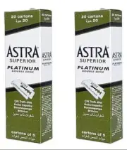 200 ASTRA Super Platinum Smooth Double Edge Safety Razor Blades 2 Boxes of 20x5