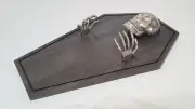NEW RARE Pottery Barn Skeleton Wood Cheeseboard NIB Halloween.