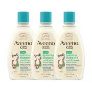 Aveeno Kids 2-in-1 Shampoo and Conditioner, Hydrating 12 Fl Oz (Pack of 3)