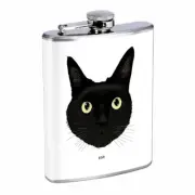 Black Cat Em1 Flask 8oz Stainless Steel Hip Drinking Whiskey