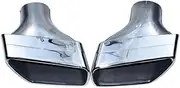 304 Stainless Steel Car Exhaust Tip Compatible For BMW G30 G31 525i 530i 540i Muffler Tip Square Nozzle Original Design Exhaust Tip(Silver)
