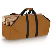 Firewood Carrier with Handles, Log Carrier for Firewood, Waxed Canvas Fire