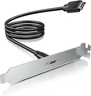 GRAUGEAR USB 3.2 Gen 2 USB-C Front Panel Adapter, Motherboard Header Extension Cable, USB-C Female to 20-pin USB Type-E A-Key Male Connector with PCIe Full Height Bracket, 19.6 in [G-AD-ETC-10G]