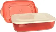 [Tupperware] Small 1.7 L Microwave Rectangular Roaster Baking Dish Persimmon Red