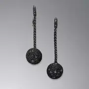 DAVID YURMAN Midnight Melange Drop Earrings with Black Diamonds Sterling Silver