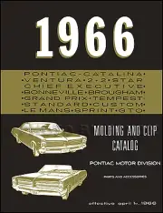 1966 Pontiac Chrome Molding Part Book GTO Bonneville Grand Prix Catalina Tempest