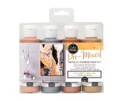 Premixed Pouring Paint Kit Set of 4 Colours Mixed Metallic DIY Canvas