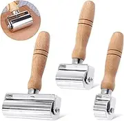 Glarks 3Pcs 26mm 60mm 100mm Leather Press Edge Rollers Leather Edge Creaser and Smoother for Leather Glue Laminating, Quilting, Platen Tools