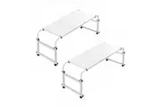 SOGA 2X 120x45cm White Cross Bed Movable Desk Table w/ Adjustable Length & Height