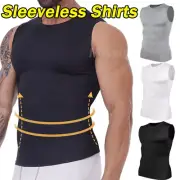 Mens Compression Shirts Body Shaper Fitness Tank Top Base Layer Slimming Vest