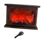 LED Fireplace Lantern Electric Fireplace Light Portable Flame Effect Lantern