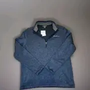 Eddie Bauer Men’s Fleece 1/4 Quarter Zip Pullover Sweater Blue Medium