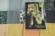 Lemon Pepper Scrappy Quilt Kit w/ Backing XL Throw 70" x 70" Black White Yellow