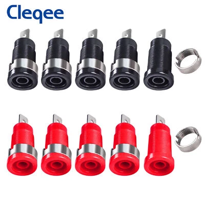 10PCS Safety 4mm Binding Post Connector Banana Socket Panel Mount Test Probe