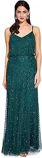 [Adrianna Papell] Women's Long Beaded Blouson Gown