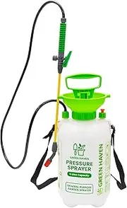 GREEN HAVEN 5 Litre Pump Action Pressure Sprayer –Pump sprayer with Adjustable Sprayer & Carrying Strap | High-Pressure Pump Spray for Weed Killer Pesticides Fungicides Cleaning | Water Sprayer Bottle