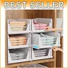 5-Pack Stackable Closet Organizer Bins, Foldable Storage Solution in White